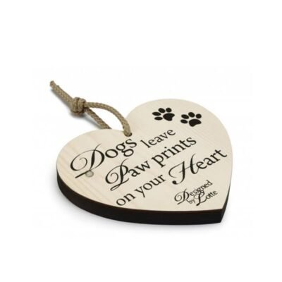 SHABBY CHIC FUNNY WOODEN SIGN DOGS LEAVE PAW PRINTS DOG GIFT PRESENT 90