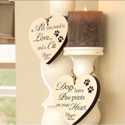 SHABBY CHIC FUNNY WOODEN SIGN DOGS LEAVE PAW PRINTS DOG GIFT PRESENT 90